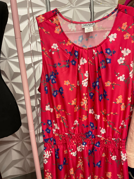 3/5 Lady Pink Pretty Floral Dress sz 3x
