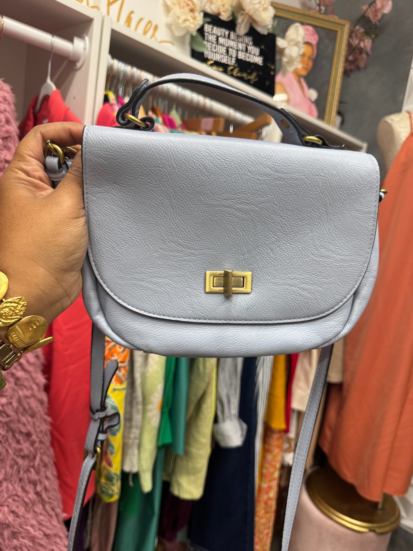 Lady Light Blue Cross Body Bag