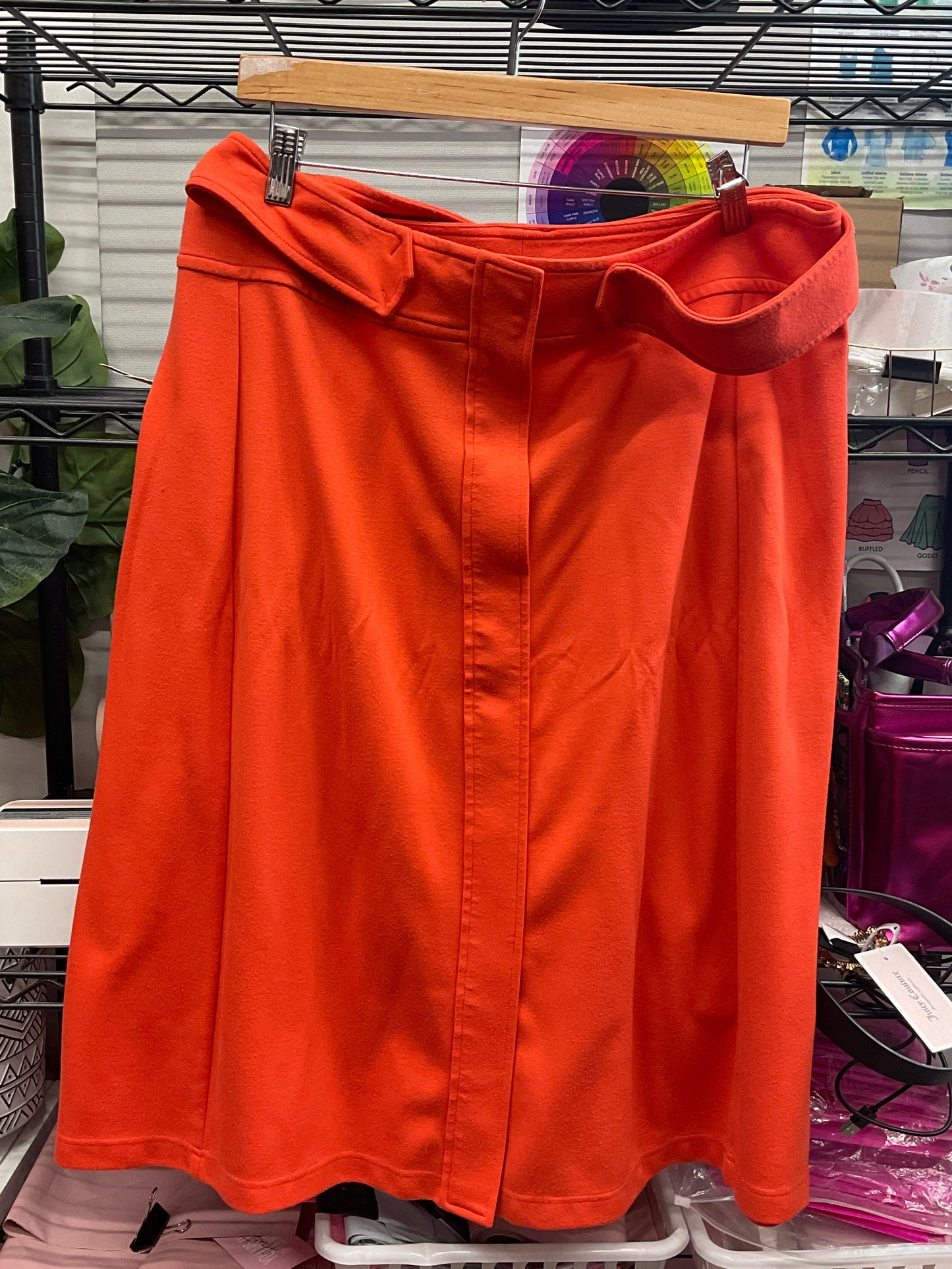 11/18 Lady Orange Midi Skirt Sz 1x