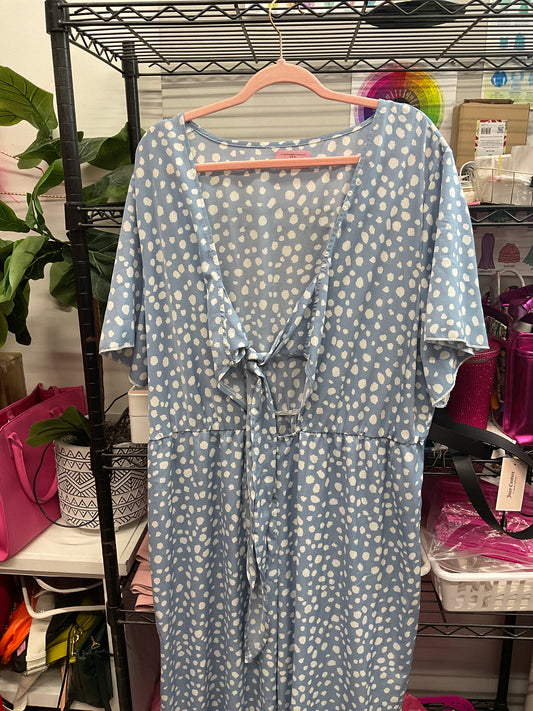 11/7 Lady Blue Spotted Jumpsuit sz 4x