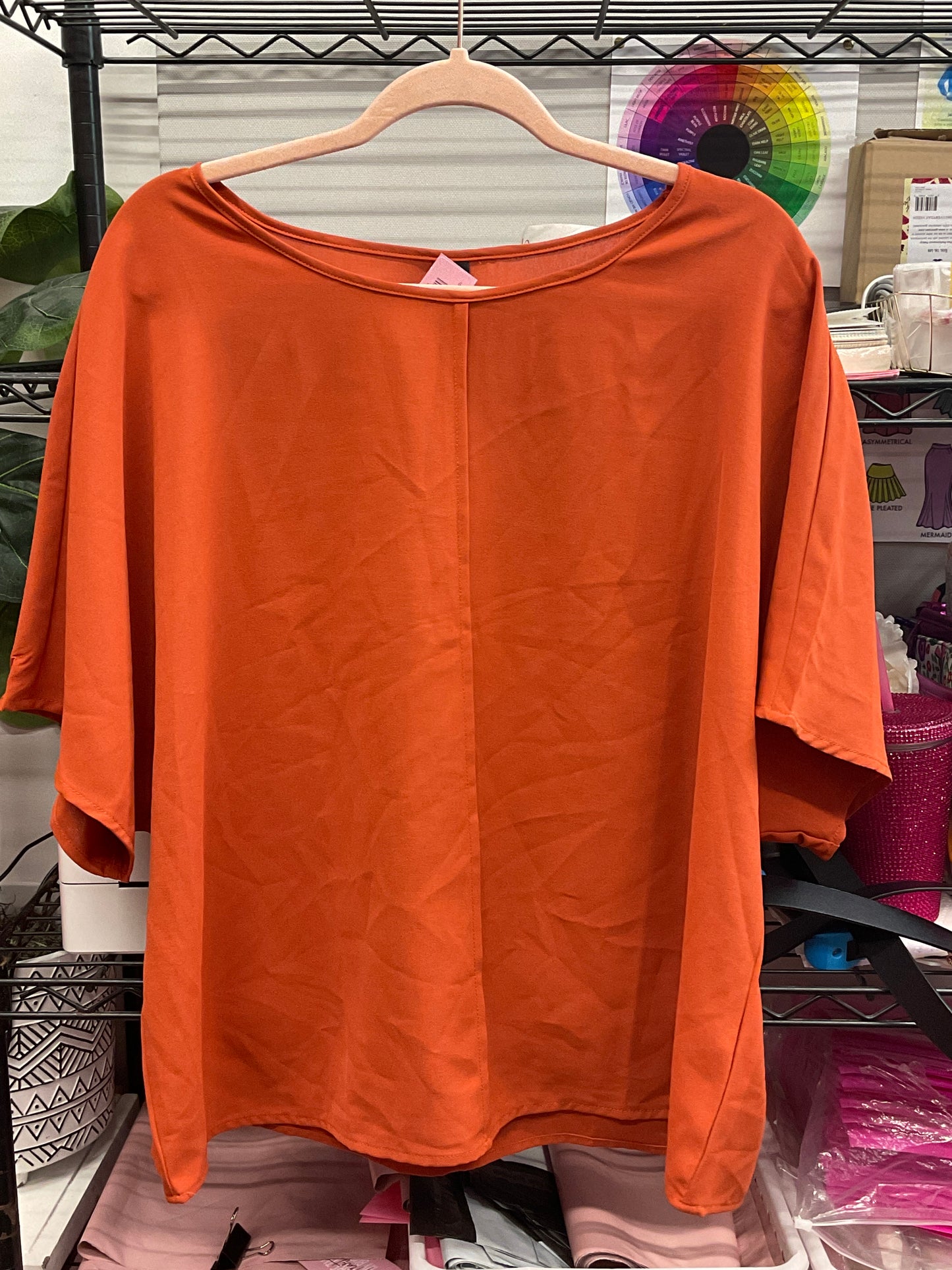 10/18 Lady Pumpkin Blouse Sz 2x