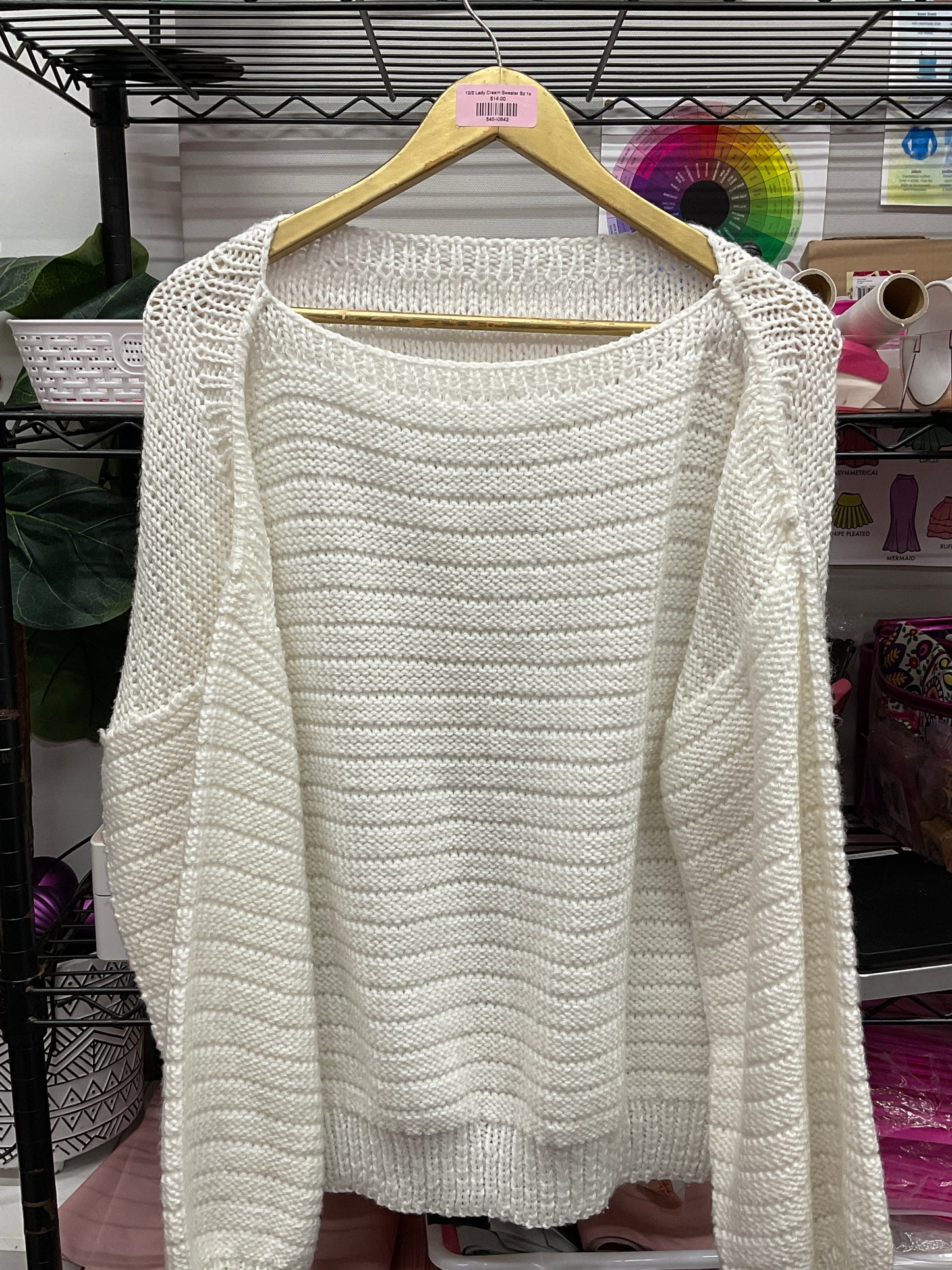 12/2 Lady Cream Sweater Sz 1x