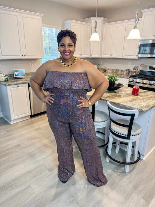 Lady Holiday Party Jumpsuit